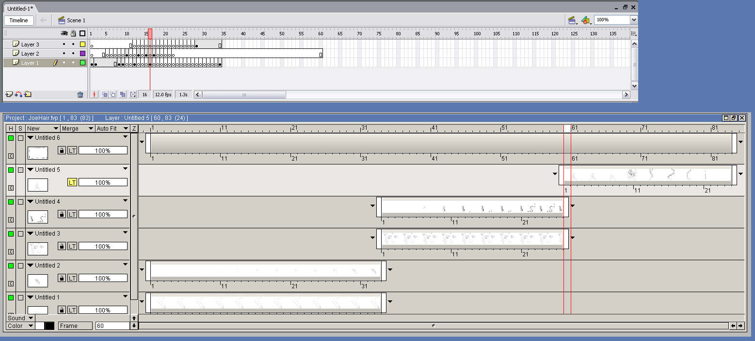 A sample image of how Flash and TV Paint handle layer icon information