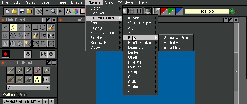 example of Mirage Plug In menu